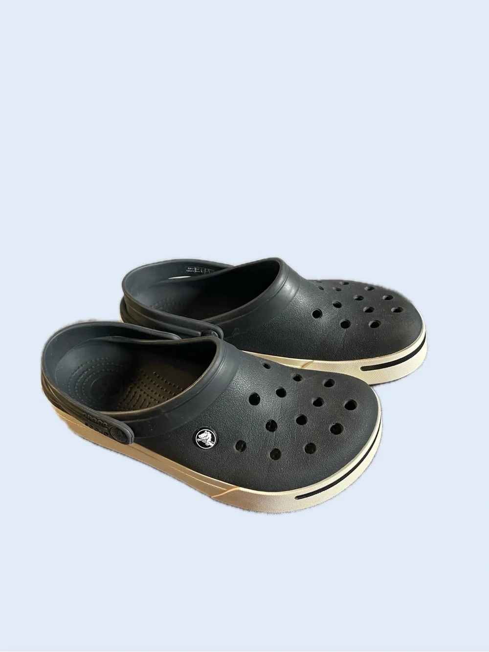 CROCS Unisex Blue Clog with White Midsole Trim & Strap (M: 7/W: 9)